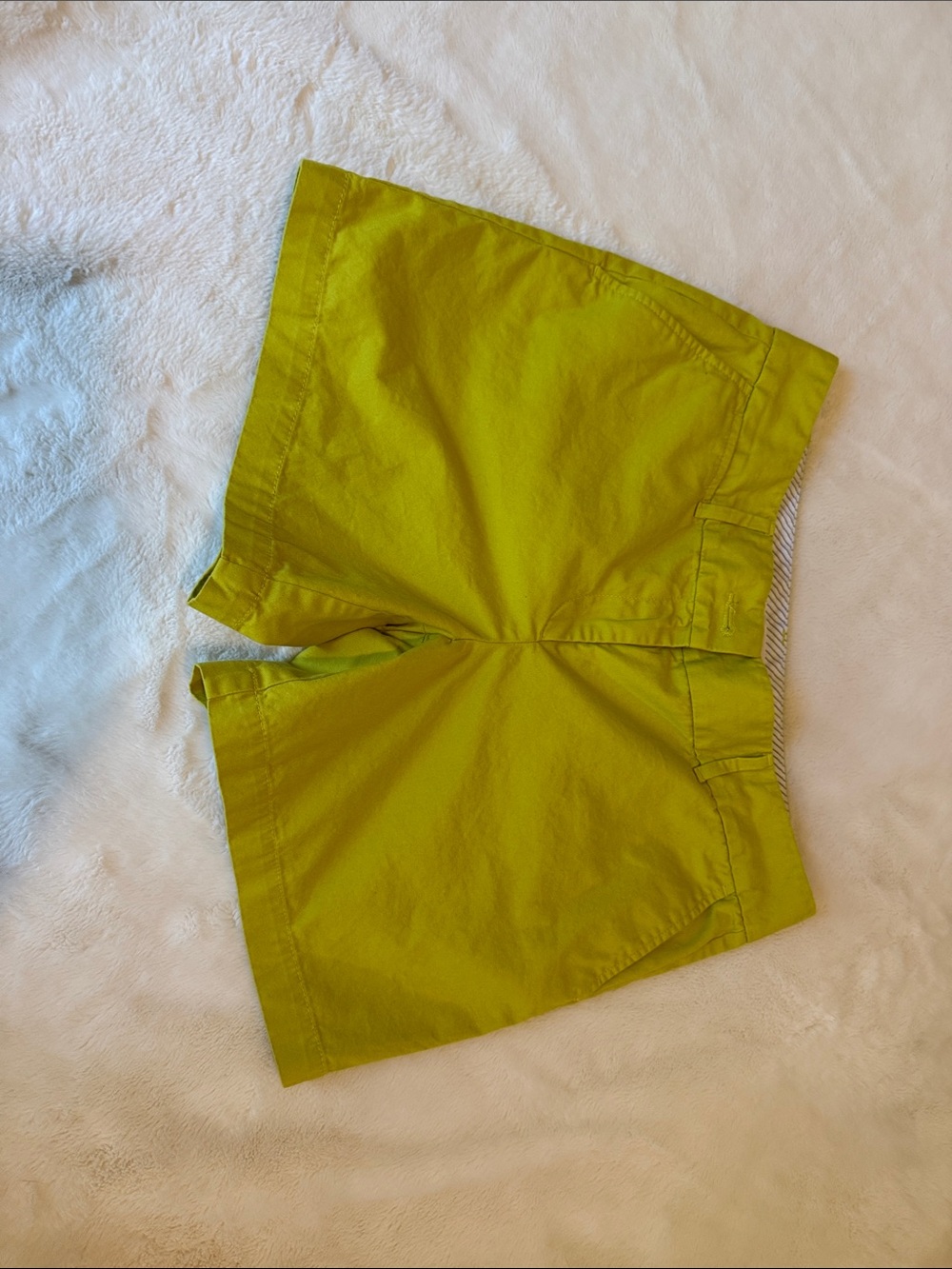 LOFT Bright Lime Green Cotton Bermuda Shorts